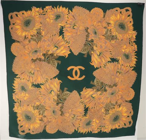 chanel sunflower scarf|chanel scarf price.